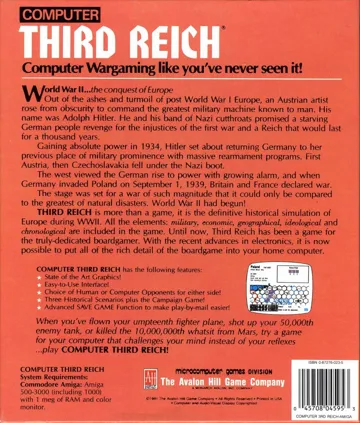 Computer Third Reich box cover back